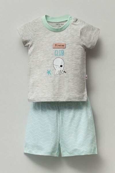 Mother Love Pirate Themed Shorts Summer Pajama Set for Baby Boy