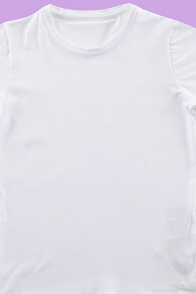 TRENDYOLKIDS Crew Neck White Unisex Knitted T-Shirt - TKDSS24TS00017
