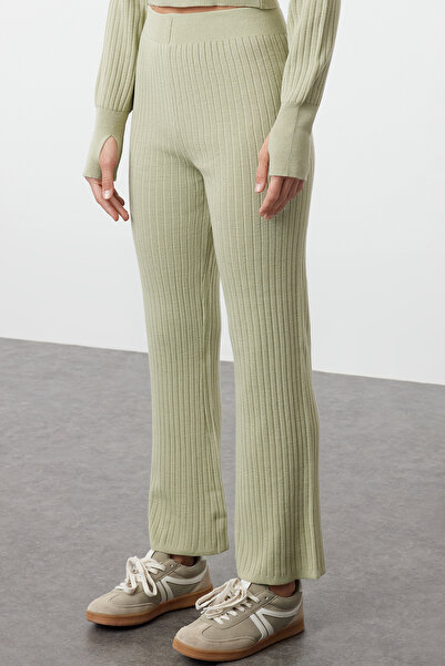 Trendyol Collection Menta színű vágott zsinóros kötöttáru szett - ujjrészletes, TWOAW24AU00014