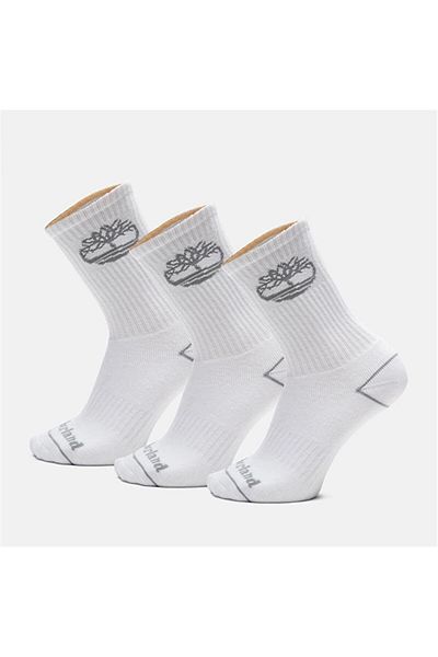 Timberland Λευκές κάλτσες Unisex 3pp Bowden Crew Fc Crew με λογότυπο δέντρου