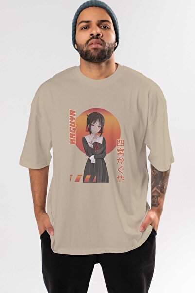 Ankhises Kaguya Shinomiya 5 Anime Prednja Štampano Bež Oversize kroj T-shirt ...