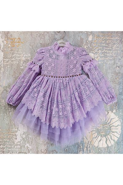 gold margarita FRENCH LACE TULLE GIRL DRESS