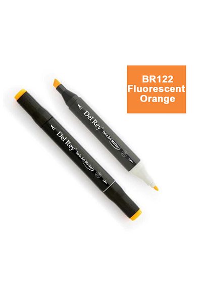 Pebeo Del Rey Twin Marker Br122 - Fluorescent Orange Double Ended Graphic Pen Mn-Dr122