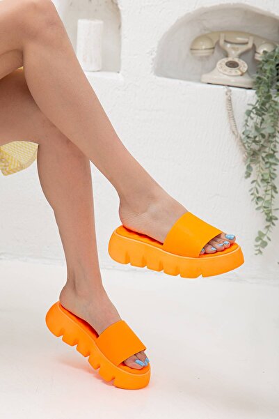 MFT AYAKKABI Жіночі пляжні капці з товстою підошвою, помаранчеві