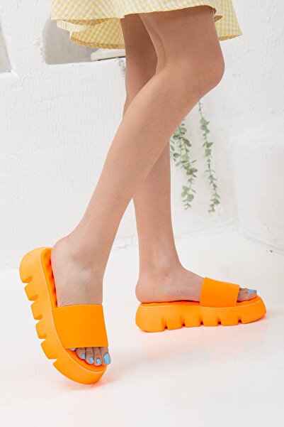 MFT AYAKKABI Жіночі пляжні капці з товстою підошвою, помаранчеві