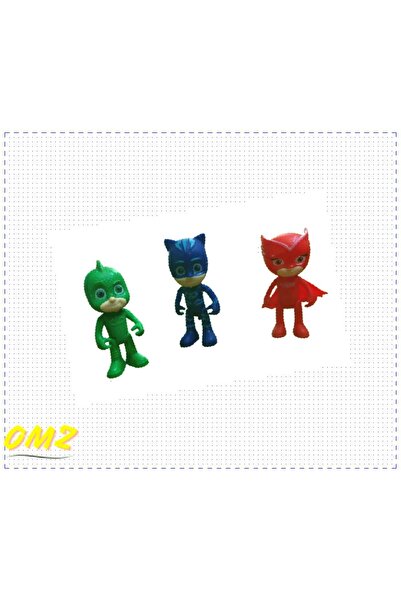 OMZ Pjmask Pijamaskeliler 3'lü Figür Oyuncak Seti Kız Cocuk Erkek Cocuk Oyunc...