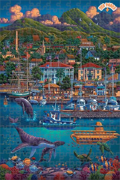 Teona Ahşap Akdeniz Harikaları Dekoratif Çift Katlı Çerçeveli Asılabilir Ahşa...