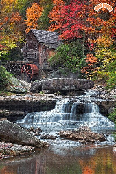 Teona Ahşap Sonbahar Rüyası Değirmeni Dekoratif Çift Katlı Çerçeveli Asılabil...
