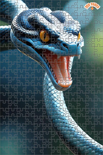 Teona Ahşap Mistik Bakışlı Yılan Dekoratif Çift Katlı Çerçeveli Asılabilir Ah...