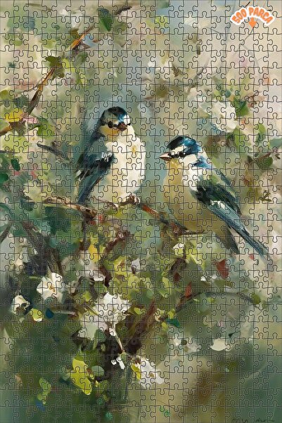 Teona Ahşap Bahar Melodisi Kırlangıçları Dekoratif Çift Katlı Çerçeveli Asıla...