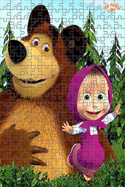 Teona Ahşap Ormanda Neşeli Arkadaşlar Dekoratif Çift Katlı Çerçeveli Asılabilir Ahşap Puzzle 250 PARÇA 30X30