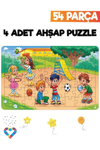 esatoys 54 Parçalı Montessori Ahşap Puzzle – 6 Yaş Üzeri Eğitici Oyuncak
