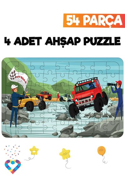esatoys 54 Parçalı Montessori Ahşap Puzzle – 6 Yaş Üzeri Eğitici Oyuncak