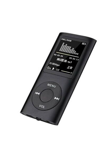 Genel Markalar Siyah Digital Renkli Ekranlı Mp3-mp4 Çalar Hafıza Kartı Girişli Metal