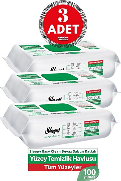 Sleepy Easy Clean Yüzey Temizlik Havlusu 100 Yaprak 3 ADET