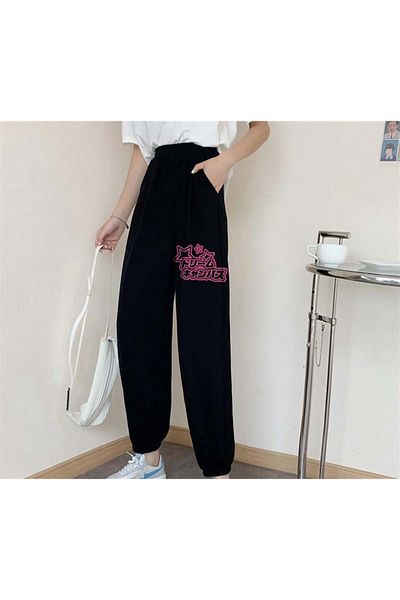 Touz Moda Μαύρο φούτερ με στάμπα Harajuku Style Oversize Unisex