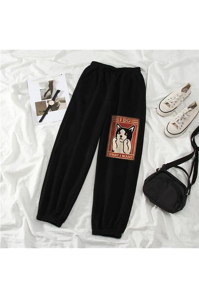Touz Moda Κάνω αυτό που θέλω εμπριμέ μαύρο φούτερ Unisex Oversize