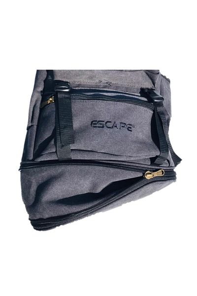 ESCAPE Outdoor Canvas Fabric Bellows Large Size Mountaineer Backpack Black 508