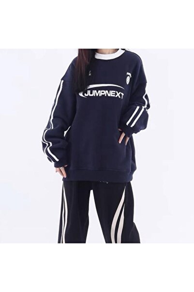 Köstebek Jumpnext Retro Navy Blue Unisex Sweatshirt - NEFİGO