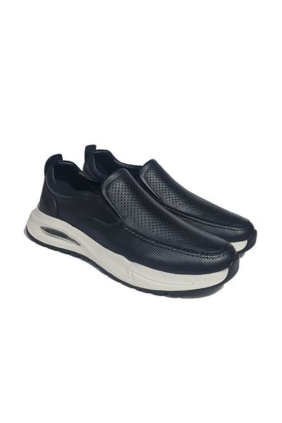 MARCOMEN Genuine Leather Men's Casual Shoes - Laceless, Laser Printed, Thick Sole 19492