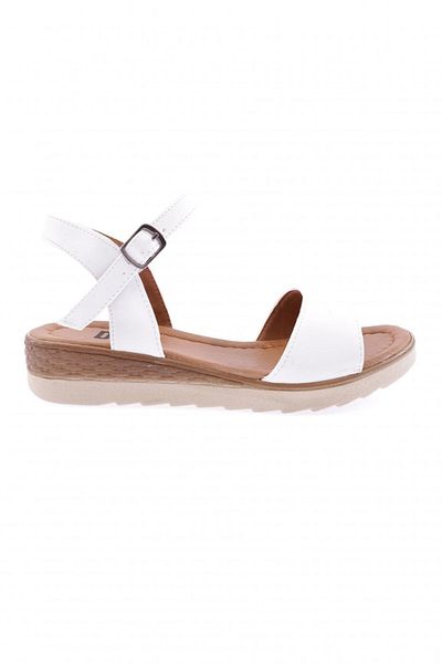 DGN Weiße Damensandalen mit Knöchelriemen - 108-23y