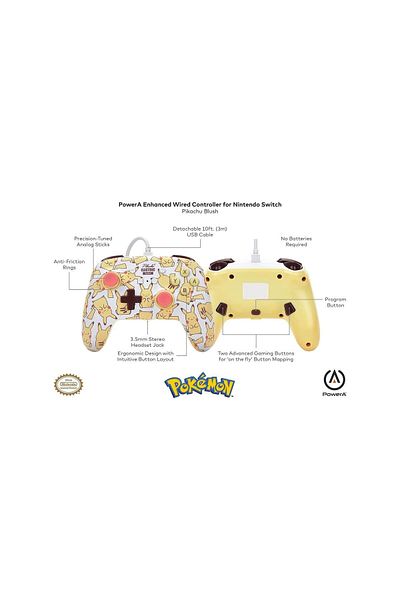 Powera Nintendo Switch Kablolu Oyun Kolu Lisanslı Pikachu Blush