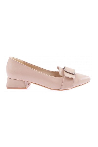DGN 01 Ballerinas mit spitzer Spitze und Gürteldetail für Damen in Hellbraun