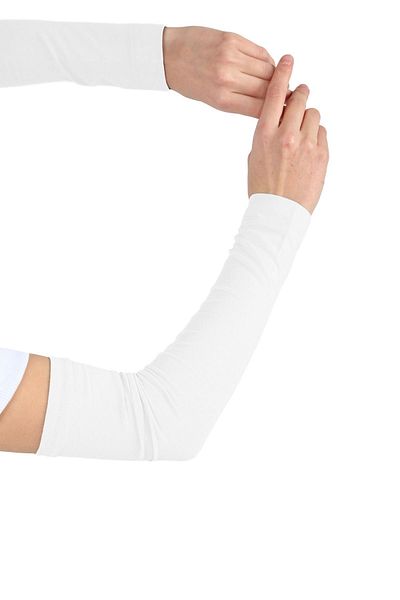 Ecardin White Practical Hijab Combed Sleeve - Prayer Sleeve
