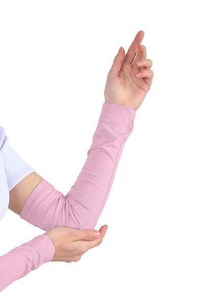Ecardin Πρακτικό Hijab Χτενισμένο Βαμβακερό Μανίκι - Απλό Μανίκι Προσευχής - Πούδρα