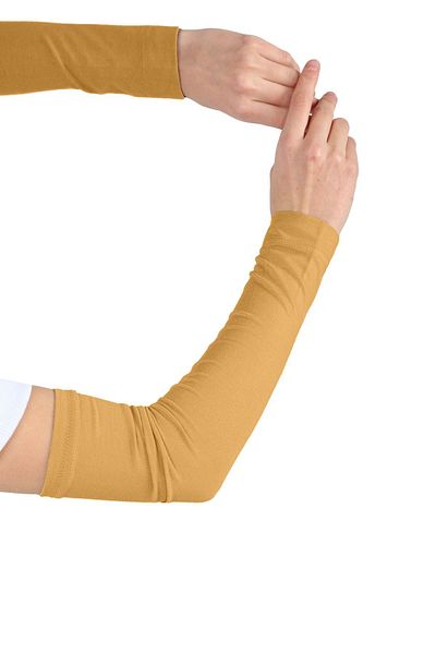 Ecardin Mustard Colored Practical Hijab Sleeve - Combed Plain Prayer Sleeve