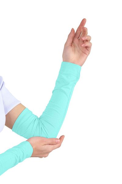 Ecardin Mint Colored Practical Hijab Combed Cotton Sleeve - Prayer Sleeve