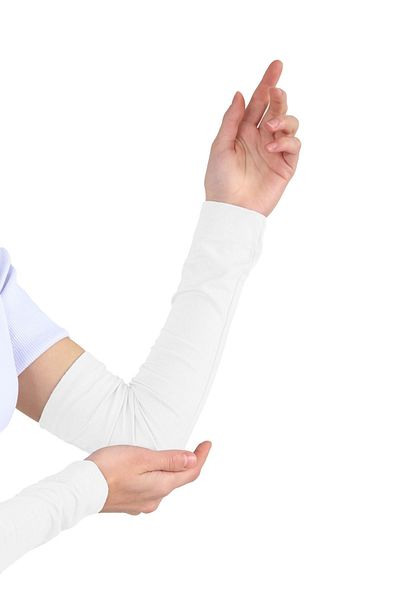 Ecardin White Practical Hijab Combed Sleeve - Prayer Sleeve