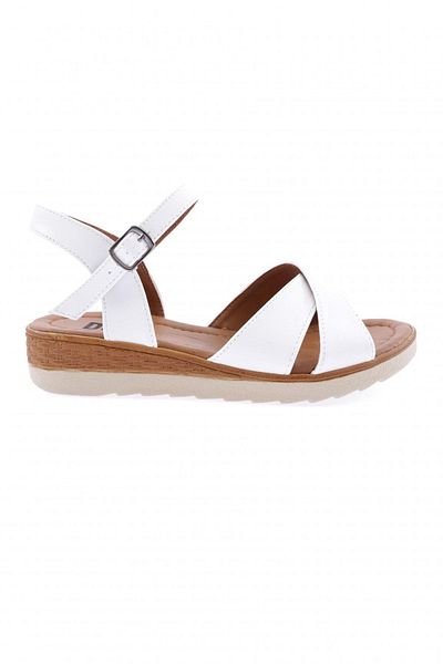 DGN Weiße 105-23y Damen Sandalen - Kreuzriemen und Knöchelriemen