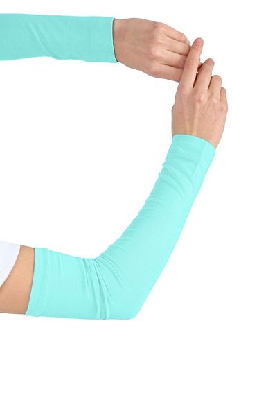 Ecardin Mint Colored Practical Hijab Combed Cotton Sleeve - Prayer Sleeve