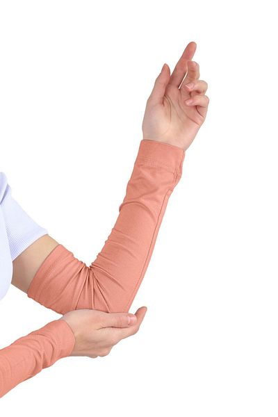 Ecardin Practical Hijab Combed Sleeve - Plain Prayer Sleeve - Salmon