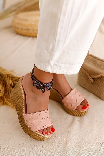 Limoya Zoie Powder Knit Banded Wedge Heeled Women's Slippers