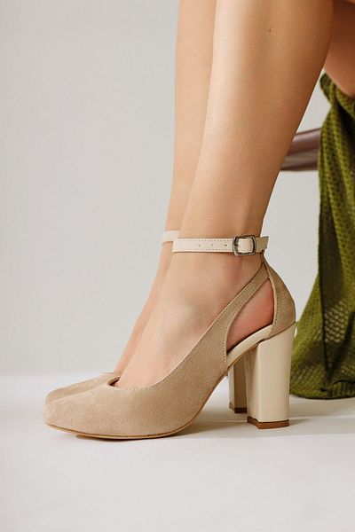 Jilberto Culoarea pielii Kyle, Bej Ankle Baret Pantofi de damă cu toc înalt