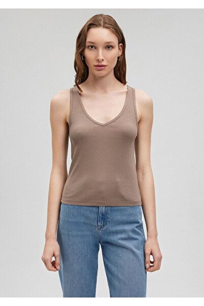 Mavi MAVİ KADIN ASKILI V YAKA ATLET Ay Taşı Bej 1612385-70364