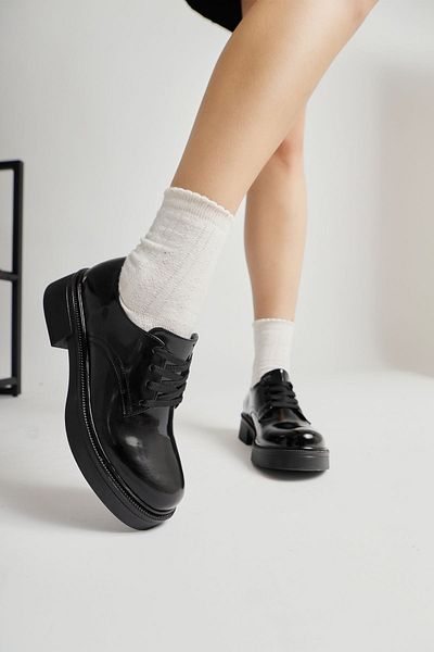 Limoya Pantofi casual de damă cu șireturi din piele neagră Satya