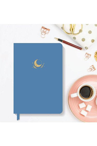 AKILLICA Notebook Hard Cover Dotted Notebook 13,5x20 Cm Hardcover Notebook Deep Sky Blue