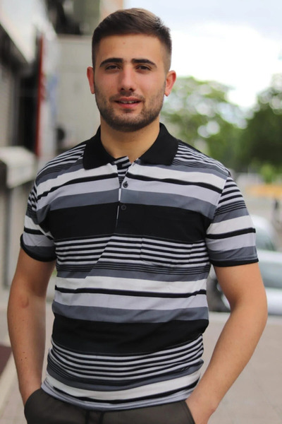 Nacar EN BABA ÇİZGİLİ POLO YAKA RAHAT TİŞÖRT