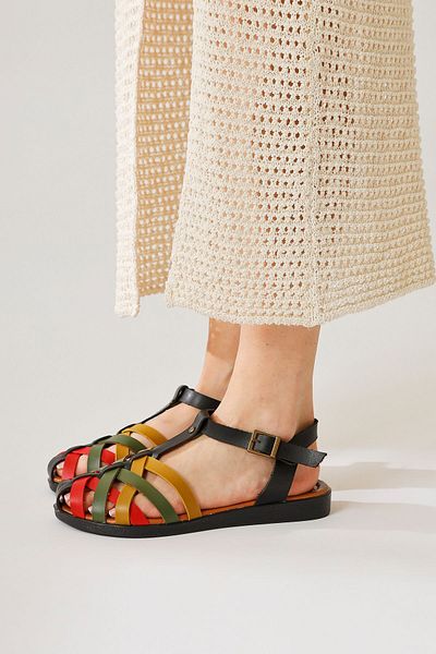 Limoya Dámské sandály z pravé kůže Agi Black Cross Weave Strap