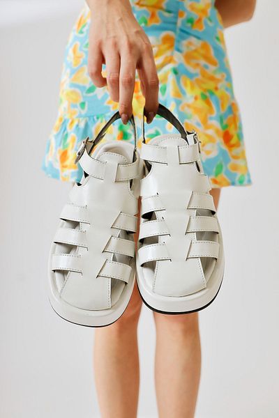 Limoya Merlin Gold Wrinkled Patent Leather Strappy Women's Sandals