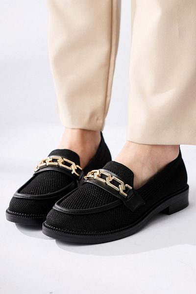 Limoya Ida Marie Black Buckle Detailed Knitted Women's Casual Shoes