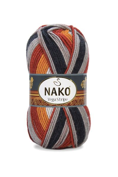 NAKO Vega Stripe Premium Ακρυλικό Πλεκτό Μαλλί Νο: 82417