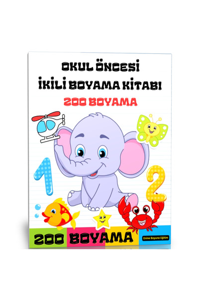 EBE Enine Boyuna Eğitim Preschool Double Coloring Book (200 Colorings)