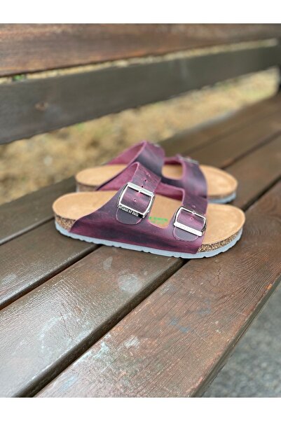 Land of Cork Анатомічна натуральна грибкова підошва, подвійна застібка, справжня шкіра, тапочки