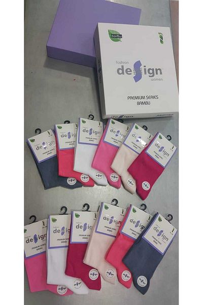 Design Socks WOMEN'S WASHED NYLON-FREE SEAMLESS BAMBOO SOCKS 12 PACK