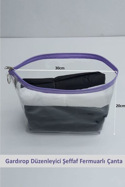 Togin Gardırop Düzenleyici Şeffaf Fermuarlı Çanta