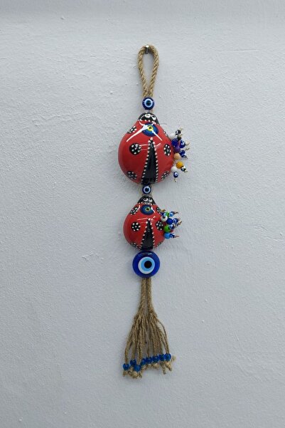 Beytuna Kırmızı Uğur Böceği Duvar Süsü, Dekoratif Bahçe Balkon Süsü ve Nazar ...